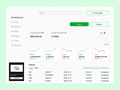 Crypto Portfolio Dashboard design ui ux