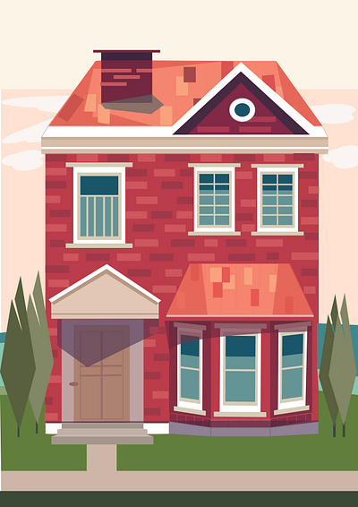 2D House Illustration animation basic shapes design graphic design illustration vector