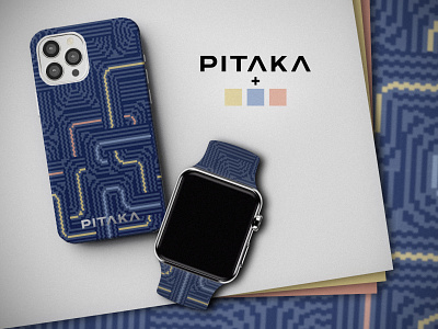 PITAKA Case/Band Design apple art band blue case contest iphone layers phone pipes pitaka pixel pixelated product product design river watch weave weaveception woven