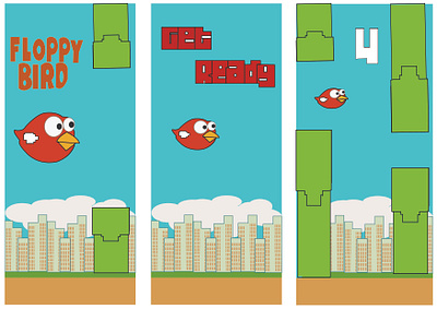 Floppy Bird Game Design animation basic shapes design graphic design illustration illustrator vector