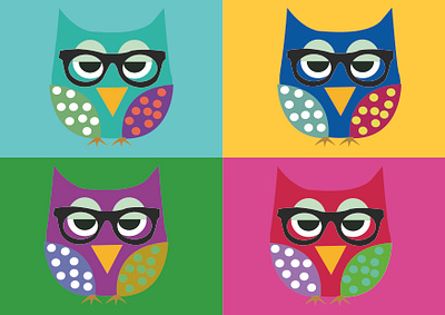 Owl Pop Art animation design graphic design illustration illustrator pop art vector