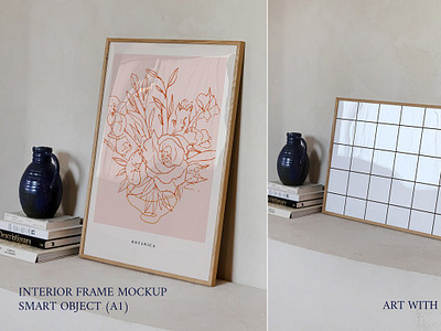 Art with Frame - Minimalistic Mockup frame mockup frame mockup bundle frame wall mockup framed art mockup framed print mockup interior wall mockup minimalist mockup mockup bundle mockup frame poster frame mockup