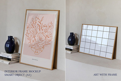 Art with Frame - Minimalistic Mockup frame mockup frame mockup bundle frame wall mockup framed art mockup framed print mockup interior wall mockup minimalist mockup mockup bundle mockup frame poster frame mockup