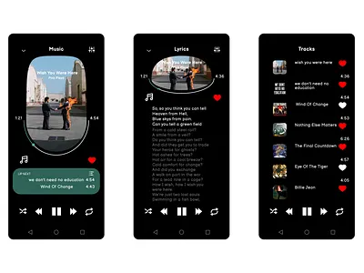 Music player graphic design ui