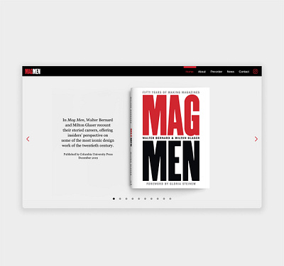 Mag Men book design development graphic design intern internship mag men magazine nyc promotion typography web design webflow website