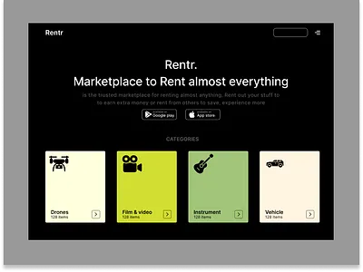 Rentr. minimalism rental website website