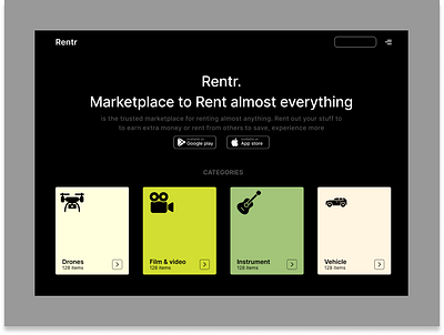 Rentr. minimalism rental website website