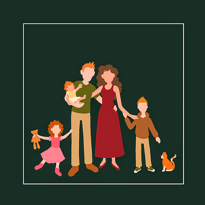 Stylized Family Portrait adobe concept art design graphic design illustration vector