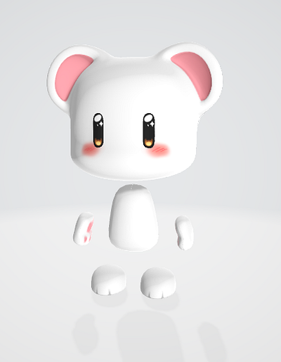 Bear 3D model 3d branding chibi cute design graphic design ui ux
