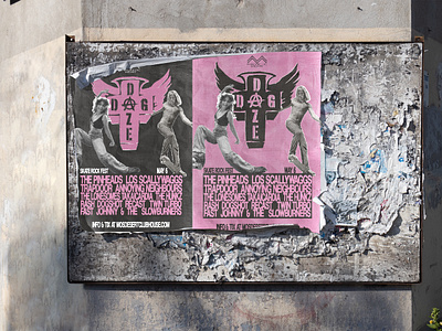 Dog Daze Skate Rock Fest album cover design film flame graphic graphic design grunge illustration logo mockup music music poster overlay pink poster punk rock vintage