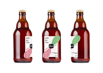 "Flux" Kombucha Label branding drink label graphic design kombucha packaging design