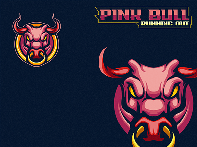 PINK BULL brand branding design graphic design illustration logo mascot vector