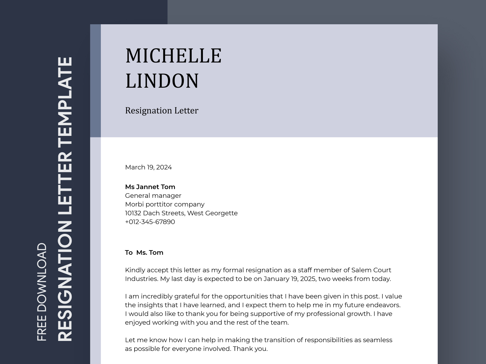 resignation letter 2 weeks notice free google docs template