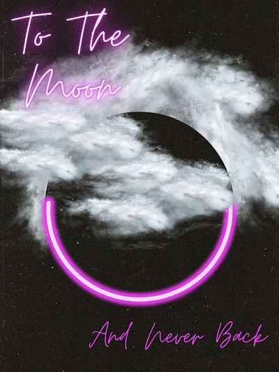 to the Moon poster canva clouds design graphic design illustration moon neon pink poster