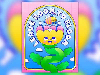 Peachtober23: Bee bee bug character character design clouds colorful cute design flat flower frame handlettering illustration illustrator plantlife plants sky texture typography vector