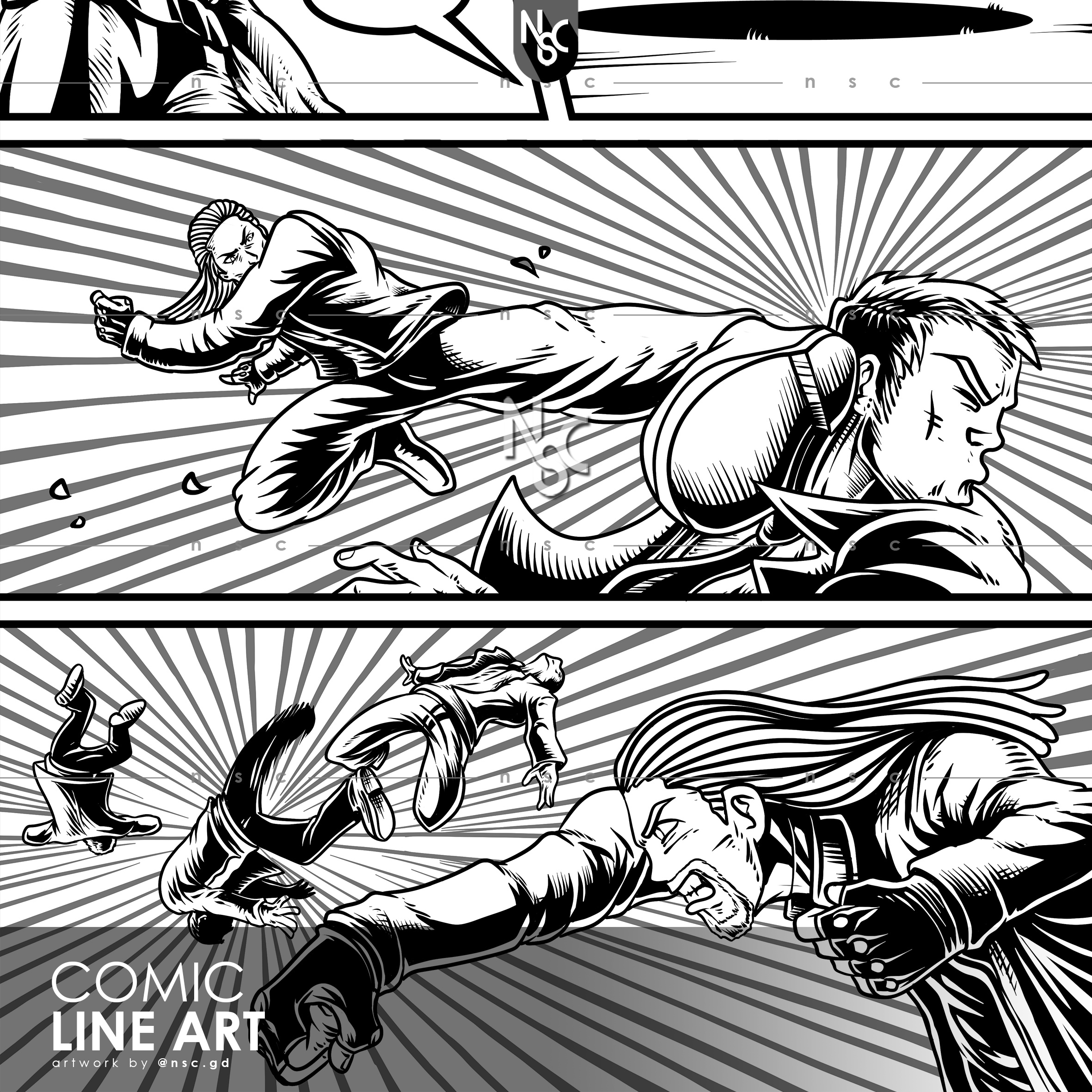 Comic Line Art commission Done by NSC.gd on Dribbble