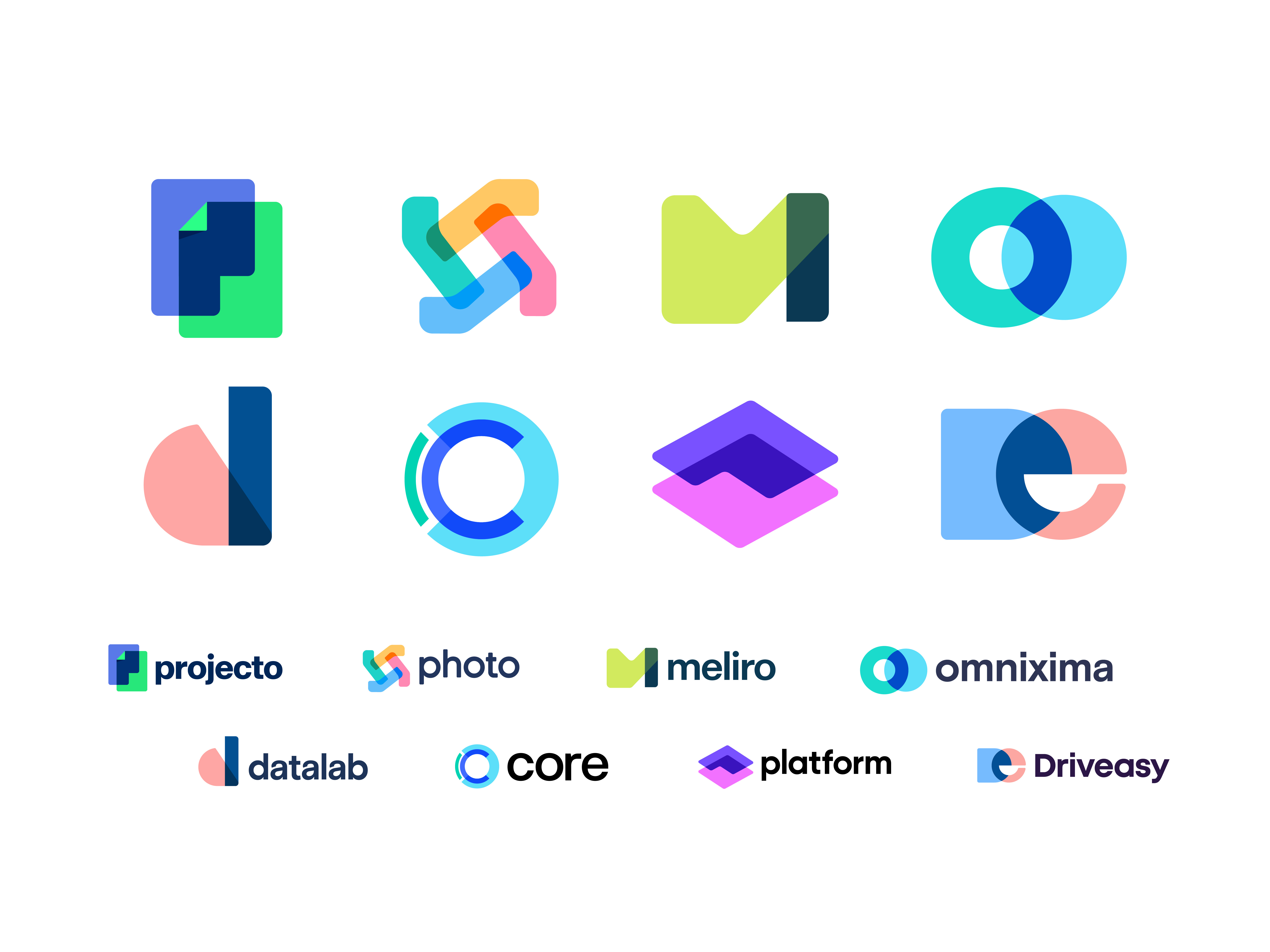 Overlay Logo Collection brand branding icon identity letter lettering logo logo design logodesign logomark logos logotype mark minimal modern modern logo overlay symbol tech