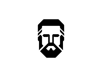 Bearded Man Logo barber barbershop bearded bearded man design graphic design icon illustration logo logo design logodesign man face minimal minimalist logo
