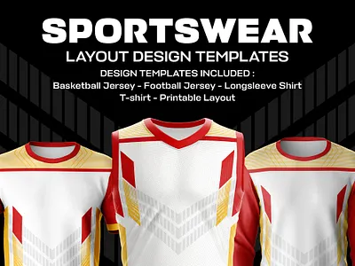 RED YELLOW SPORTY JERSEY TEMPLATE DESIGN print