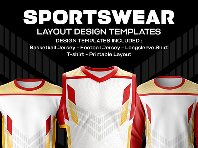 RED YELLOW SPORTY JERSEY TEMPLATE DESIGN print