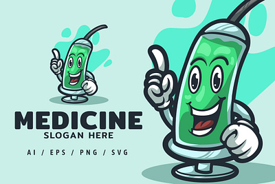 Medicine Mascot Logo Illustration 3d animation dansdesign font health illustration logo ui