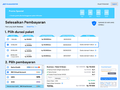 Redesign Checkout Page Niagahoster design ui ux