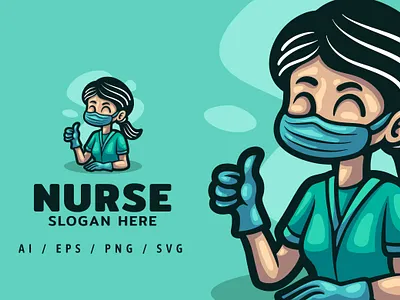 Nurse Logo Mascot Illustration branding dansdesign design doctor font graffiti illustration logo mascot nurse typography ui