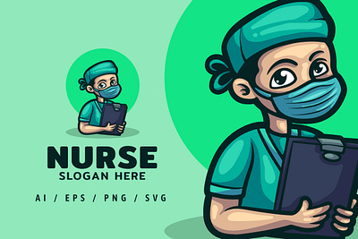 Man Nurse Logo Mascot illustration animation branding care graphic design health icon illustration logo mascot nurse ui