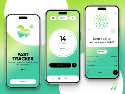 An Intermittent Fasting Mobile iOS App android animation app design dashboard design diet habits health healthcare interaction interface ios mobile mobile apo mobile ui motion photos tracker ui ux
