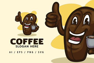 Coffee Shop Logo Mascot Illustration coffee dansdesign design font graphic design icon illustration logo mascot symbol ui