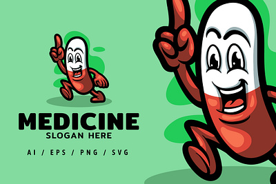 Medicine Logo Mascot Illustration branding care dansdesign design font health icon illustration logo medicine symbol ui