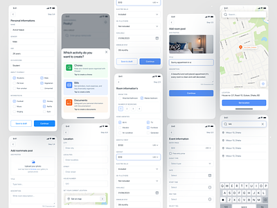Home Management App app create post design event home finder home management management app peaky design room roommate smart home ui web