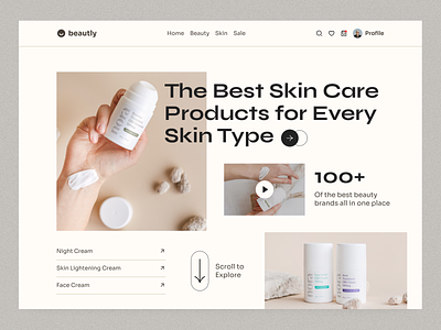 Skin Care Products Landing Page Design ecommerce design ecommerce landing page ecommerce ui design ecommerce web template landing page design product selling website selling design skin care skin care product skin care web design skin care web template skin care website skin product ecommerce ui design ui kit ui ux design web design web template web ui website design