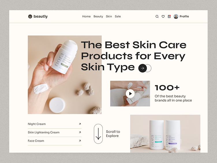 Skin Care Products Landing Page Design