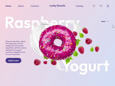 Design concept for a donut online store animation design figma landingpage onlinestore prototype ui uiuxdesign uiuxdesigner ux webdesign webdesigner