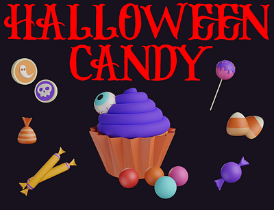 Halloween 3d branding cake candy color cream dark eye halloween holidays illustration illustrator paper spooly suger