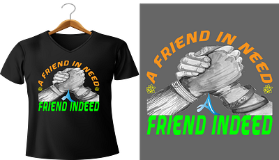 Friendship T shirt design black t shirt black t shirt design branding design friend friendship graphic design illustration logo typography ui ux vector