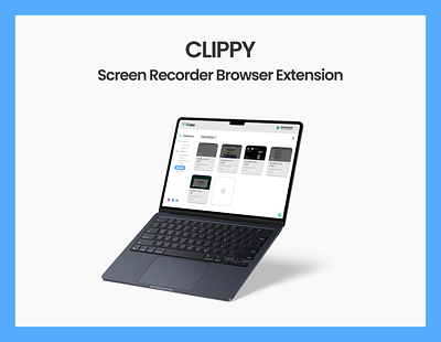 Clippy: A versatile screen recorder app branding browser extention design enterprise graphic design illustration intuitive logo modern screen recorder simple software standard trendy typography ui vector