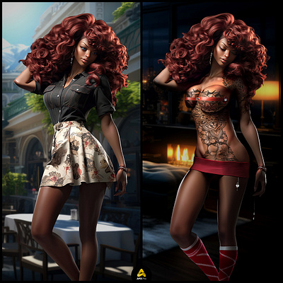 Don't Judge a Book by it's Cover character character design clothing concept art game gta lingerie redhead tattoo