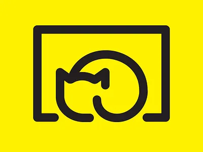 cat logo animal cat comfy line logo minimal oneline simple window