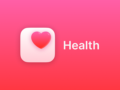 Health IOS - App icon redesign concept #24 (Heart) 3d app bonbon branding design glow graphic design heart illustration logo typography ui ux vector