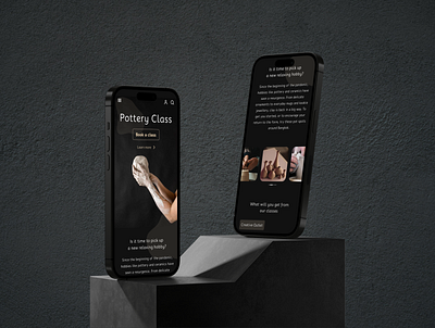 Pottery class App branding graphic design ui web web design