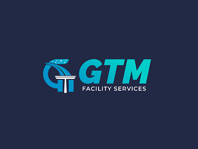 GTM Facility Services | Branding Guidelines blue gradient logo blue gradient logo design blue logo blue logo design branding clean clean logo clean logo design cleaning logo gradient logo gtm home clean logo