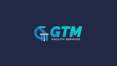 GTM Facility Services | Branding Guidelines blue gradient logo blue gradient logo design blue logo blue logo design branding clean clean logo clean logo design cleaning logo gradient logo gtm home clean logo