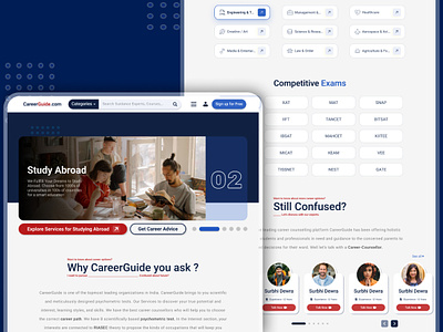 CareerGuide.com Redesign Case Study 10th 11th 12th 9th abroad branding case study competitive counselling exams graphic design illustration logo redesign study ui ux