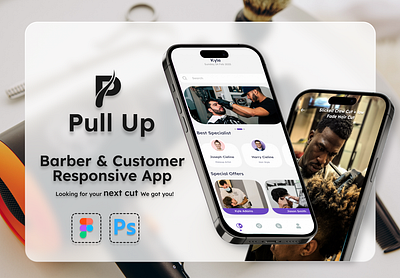 Professional Barber app UI/UX Design app design appointmentscheduler barber app design template barber app logo design barber app web design barberapp barberbooking barbershopapp branding graphic design haircut hairsalonapp hairstyle logo mobileappdesign modernbarbershop modernui uiuxdesign userexperience userinterface