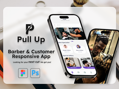 Professional Barber app UI/UX Design app design appointmentscheduler barber app design template barber app logo design barber app web design barberapp barberbooking barbershopapp branding graphic design haircut hairsalonapp hairstyle logo mobileappdesign modernbarbershop modernui uiuxdesign userexperience userinterface