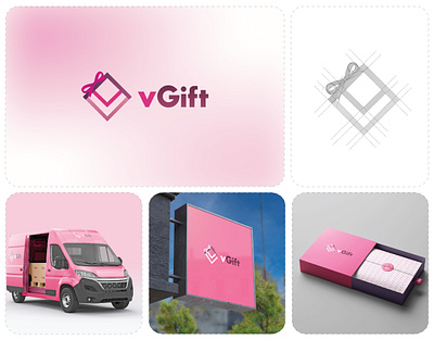 vGift Brand identity Design brand identity design branding business logo gift shop logo graphic design logo minimal logo mordern logo