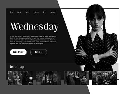 Wednesday series main page concept design film series ui ux webdesign wednesday
