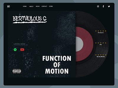 Function of motion album dailyui graphic design landing page ui web design website